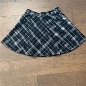 Black and White Plaid Skater Skirt